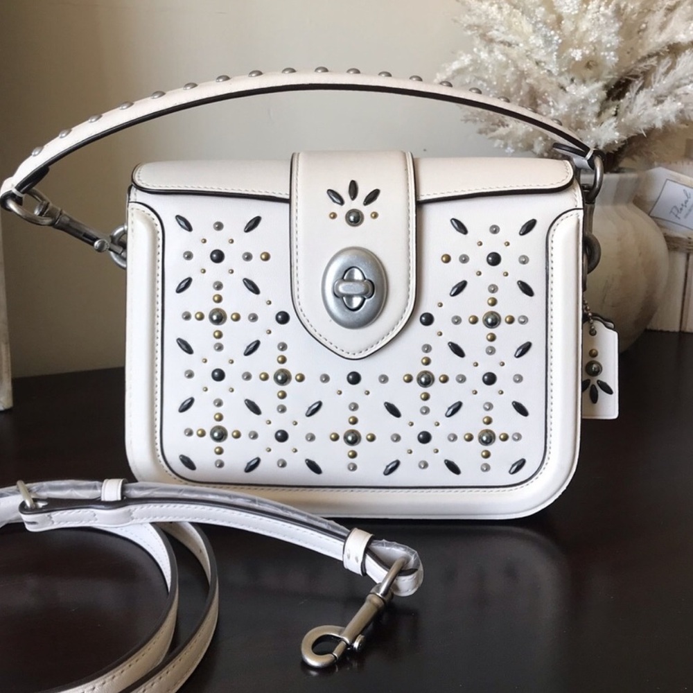 Coach Page Prairie Rivets Top Handle Crossbody Purse, 24076